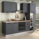 Komplett Kjøkken Mimo Furniture Liliane 255 Charcoal Matt inkl. Hvitevarer Ferdigmontert