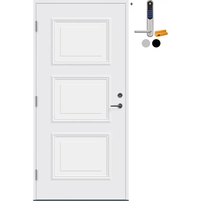 Ytterdør Bygg1 Moi med Yale Doorman Classic Home