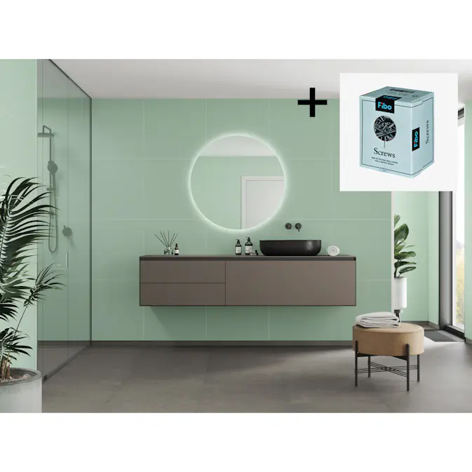 Baderomspanel Fibo 3085-6060 EM Light Green med Monteringsskruer