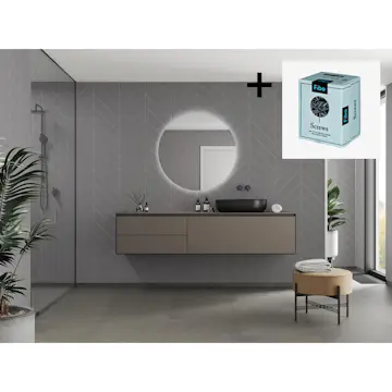 Baderomspanel Fibo 0089-M78 Aberdeen med Monteringsskruer