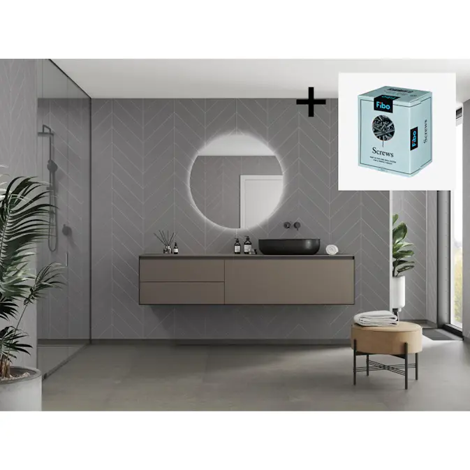 Baderomspanel Fibo 0089-M78 Aberdeen med Monteringsskruer