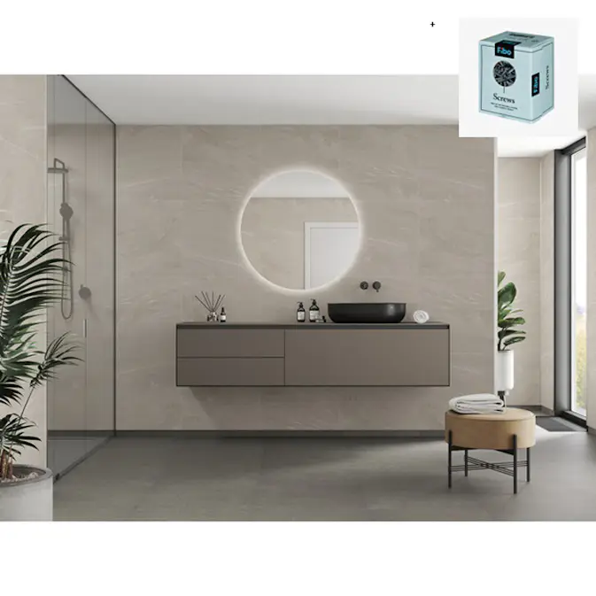 Baderomspanel Fibo 4008-M6060 Beige Stone med Monteringsskruer