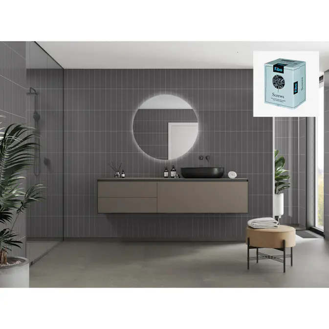 Baderomspanel Fibo 4054-M0830 Anthracite med Monteringsskruer