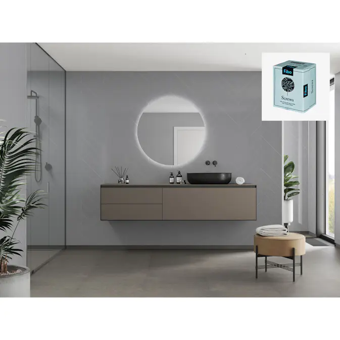 Baderomspanel Fibo 4115-M78 Medium Grey med Monteringsskruer