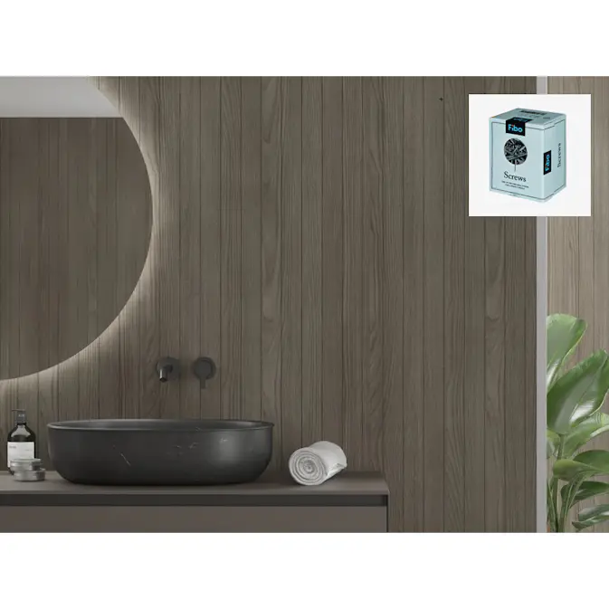 Baderomspanel Fibo 4633-M0500 Dark Wood med Monteringsskruer