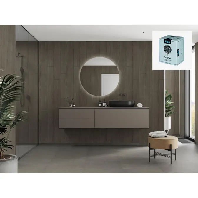 Baderomspanel Fibo 4633-M76 Dark Wood med Monteringsskruer