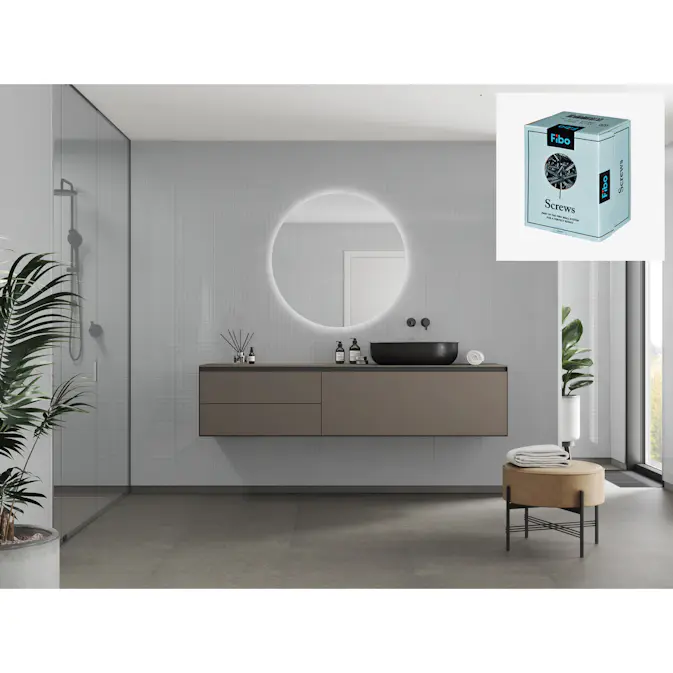 Baderomspanel Fibo 4063 M0303 Clean Grey med Monteringsskruer