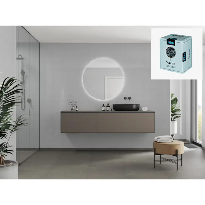 Baderomspanel Fibo 4063 M6015 Clean Grey med Monteringsskruer