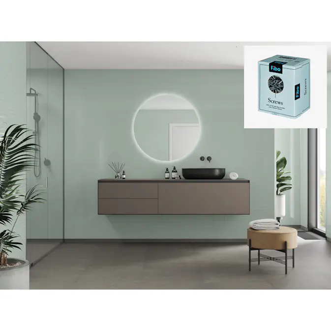 Baderomspanel Fibo 4085 M0303 Light Mint med Monteringsskruer