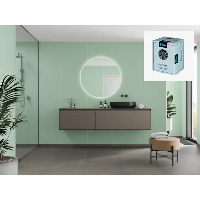Baderomspanel Fibo 3085-M10 EM Light Green med Monteringsskruer