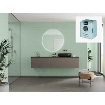 Baderomspanel Fibo 3085-M0303 EM Light Green med Monteringsskruer