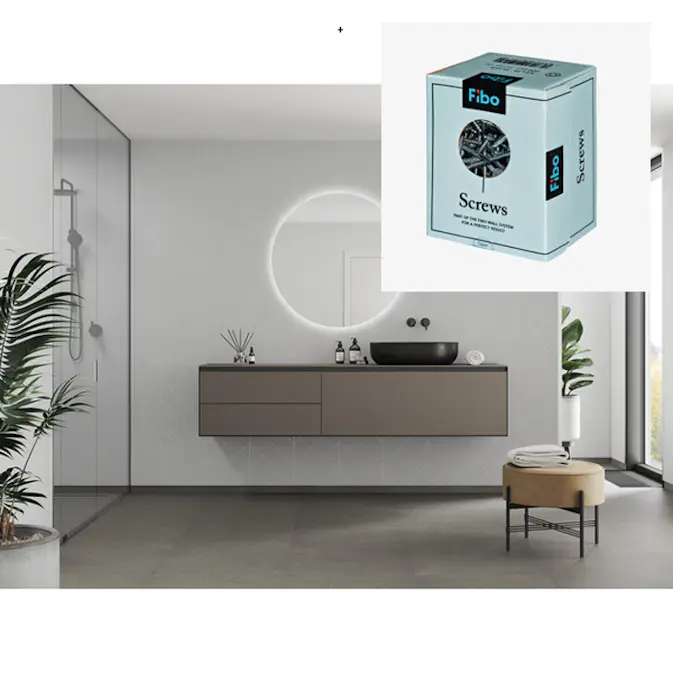 Baderomspanel Fibo 2090-M78 Light Grey med Monteringsskruer