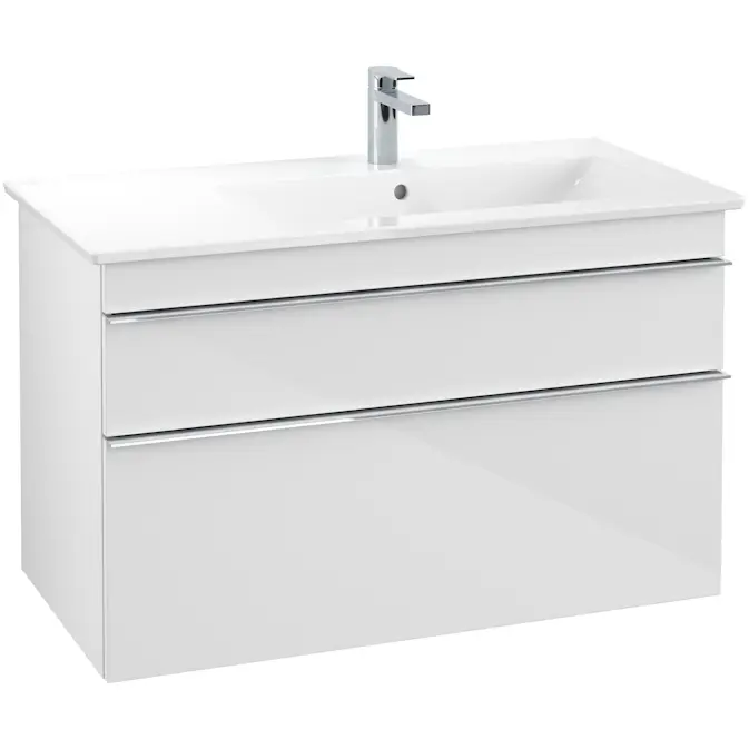 Tvättställsskåp Villeroy & Boch Venticello 95 cm med 2 Lådor för Ocentrerat Skåpstvättställ