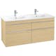 Tvättställsskåp Villeroy & Boch Venticello 125 cm med 4 Lådor för Dubbla Tvättställ