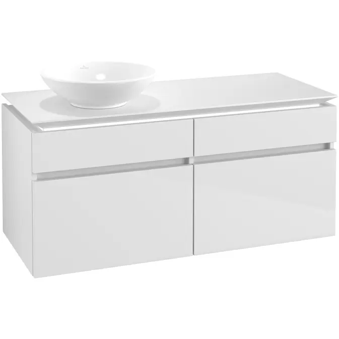 Tvättställsskåp Villeroy & Boch Legato 1200 med 4 Lådor för Ocentrerat Ytmonterat Tvättställ