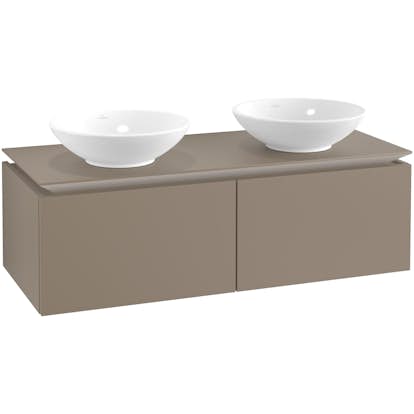 Tvättställsskåp Villeroy & Boch Legato Kompakt 1200 med 2 Lådor för Två Ytmonterade Tvättställ