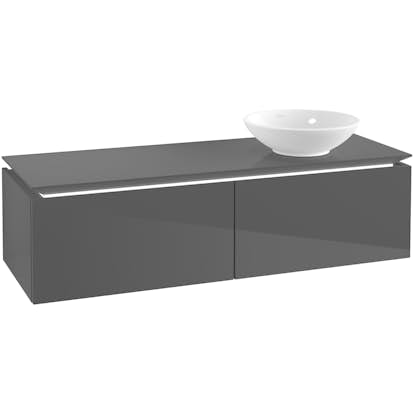 Tvättställsskåp Villeroy & Boch Legato Kompakt 1400 med 2 Lådor för Ocentrerat Ytmonterat Tvättställ
