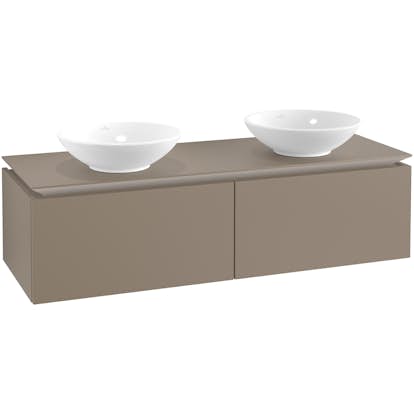 Tvättställsskåp Villeroy & Boch Legato Kompakt 1400 med 2 Lådor för Två Ytmonterade Tvättställ