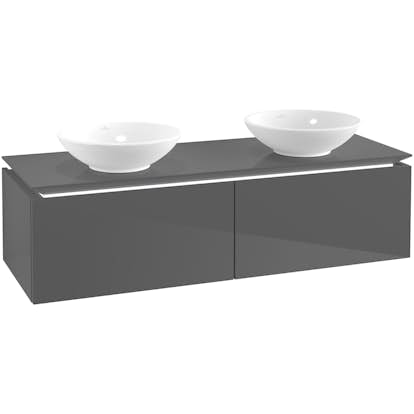 Tvättställsskåp Villeroy & Boch Legato Kompakt 1400 med 2 Lådor för Två Ytmonterade Tvättställ