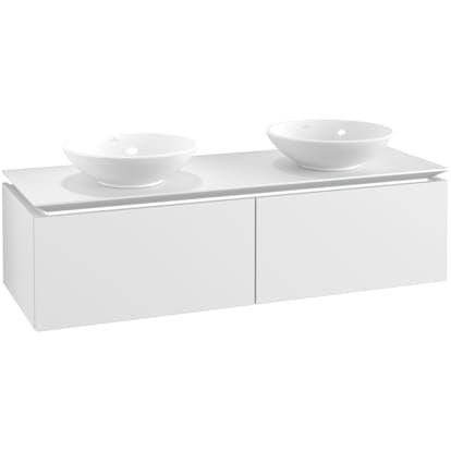 Tvättställsskåp Villeroy & Boch Legato Kompakt 1400 med 2 Lådor för Två Ytmonterade Tvättställ