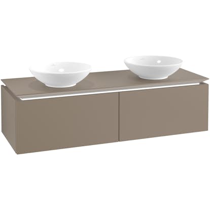 Tvättställsskåp Villeroy & Boch Legato Kompakt 1400 med 2 Lådor för Två Ytmonterade Tvättställ