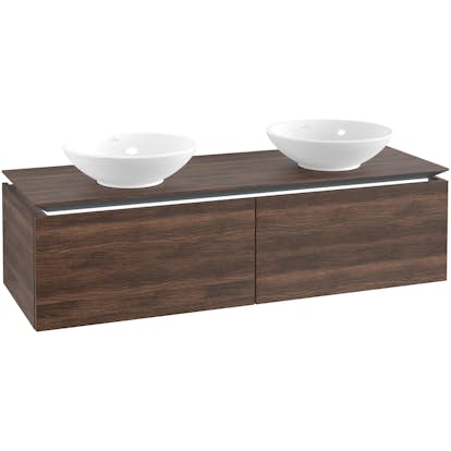 Tvättställsskåp Villeroy & Boch Legato Kompakt 1400 med 2 Lådor för Två Ytmonterade Tvättställ