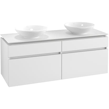 Tvättställsskåp Villeroy & Boch Legato 1400 med 4 Lådor för Två Ytmonterade Tvättställ