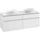 Tvättställsskåp Villeroy & Boch Legato 1400 med 4 Lådor för Två Ytmonterade Tvättställ