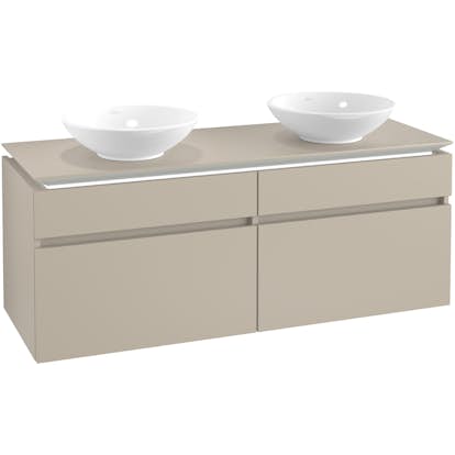 Tvättställsskåp Villeroy & Boch Legato 1400 med 4 Lådor för Två Ytmonterade Tvättställ