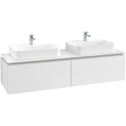 Tvättställsskåp Villeroy & Boch Legato Kompakt 1600 med 2 Lådor för Två Ytmonterade Tvättställ från Finion & Memento