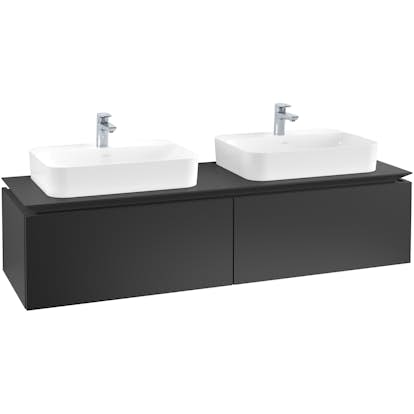 Tvättställsskåp Villeroy & Boch Legato Kompakt 1600 med 2 Lådor för Två Ytmonterade Tvättställ från Finion & Memento