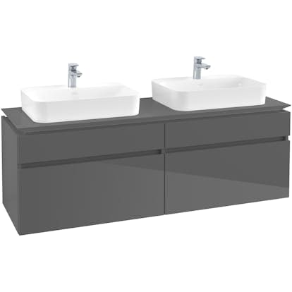 Tvättställsskåp Villeroy & Boch Legato 1600 med 4 Lådor för Två Ytmonterade Tvättställ från Finion & Memento