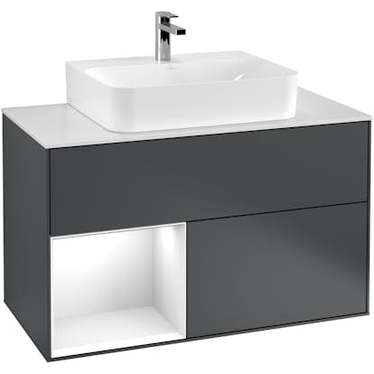 Tvättställsskåp Villeroy & Boch Finion med 2 Lådor Hylla och Bänkskiva för Centrerat Tvättställ