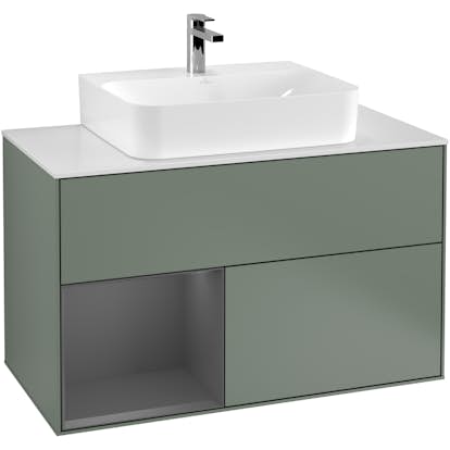 Tvättställsskåp Villeroy & Boch Finion med 2 Lådor Hylla och Bänkskiva för Centrerat Tvättställ