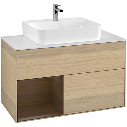 Tvättställsskåp Villeroy & Boch Finion med 2 Lådor Hylla och Bänkskiva för Centrerat Tvättställ