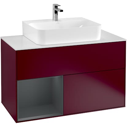 Tvättställsskåp Villeroy & Boch Finion med 2 Lådor Hylla och Bänkskiva för Centrerat Tvättställ