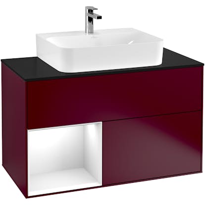 Tvättställsskåp Villeroy & Boch Finion med 2 Lådor Hylla och Bänkskiva för Centrerat Tvättställ