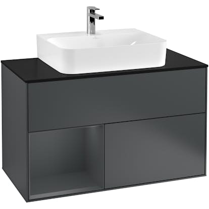 Tvättställsskåp Villeroy & Boch Finion med 2 Lådor Hylla och Bänkskiva för Centrerat Tvättställ