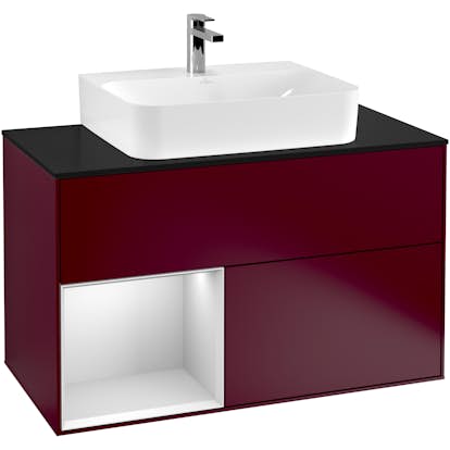 Tvättställsskåp Villeroy & Boch Finion med 2 Lådor Hylla och Bänkskiva för Centrerat Tvättställ