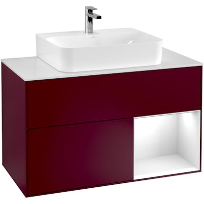 Tvättställsskåp Villeroy & Boch Finion med 2 Lådor Hylla och Bänkskiva för Centrerat Tvättställ