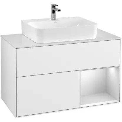 Tvättställsskåp Villeroy & Boch Finion med 2 Lådor Hylla och Bänkskiva för Centrerat Tvättställ