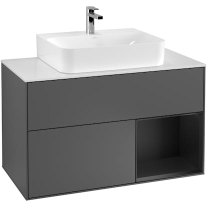 Tvättställsskåp Villeroy & Boch Finion med 2 Lådor Hylla och Bänkskiva för Centrerat Tvättställ