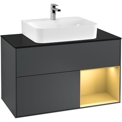 Tvättställsskåp Villeroy & Boch Finion med 2 Lådor Hylla och Bänkskiva för Centrerat Tvättställ