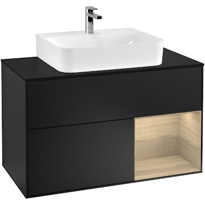 Tvättställsskåp Villeroy & Boch Finion med 2 Lådor Hylla och Bänkskiva för Centrerat Tvättställ