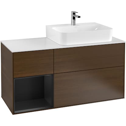 Tvättställsskåp Villeroy & Boch Finion med 3 Lådor Hylla och Bänkskiva för Ocentrerat Tvättställ