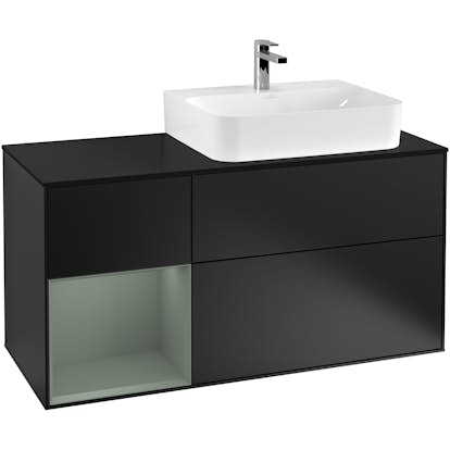 Tvättställsskåp Villeroy & Boch Finion med 3 Lådor Hylla och Bänkskiva för Ocentrerat Tvättställ