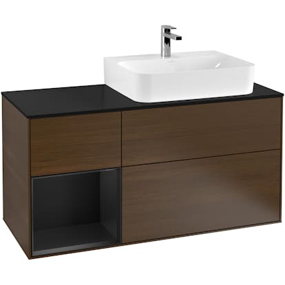 Tvättställsskåp Villeroy & Boch Finion med 3 Lådor Hylla och Bänkskiva för Ocentrerat Tvättställ