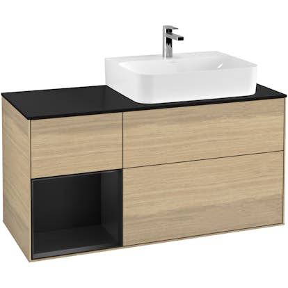 Tvättställsskåp Villeroy & Boch Finion med 3 Lådor Hylla och Bänkskiva för Ocentrerat Tvättställ