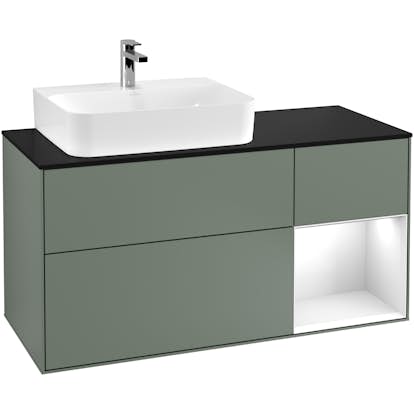 Tvättställsskåp Villeroy & Boch Finion med 3 Lådor Hylla och Bänkskiva för Ocentrerat Tvättställ