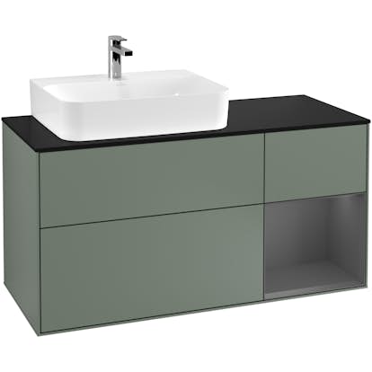 Tvättställsskåp Villeroy & Boch Finion med 3 Lådor Hylla och Bänkskiva för Ocentrerat Tvättställ